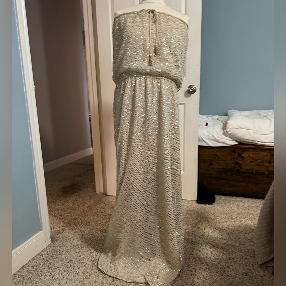 Calypso St. Barth Champagne Sequin Maxi Dress